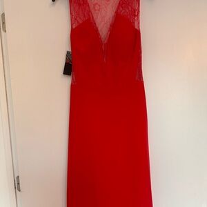 Beautiful Aqua red gown with train
